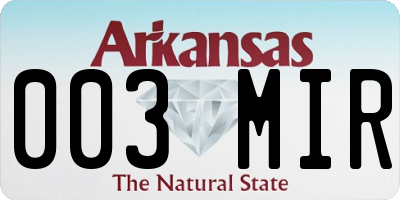 AR license plate 003MIR