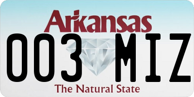 AR license plate 003MIZ