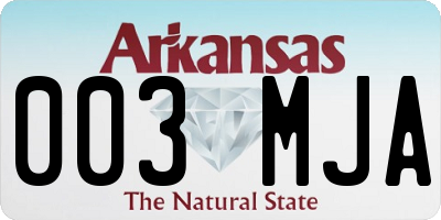 AR license plate 003MJA