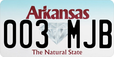 AR license plate 003MJB