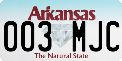 AR license plate 003MJC