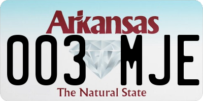 AR license plate 003MJE