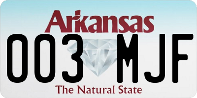 AR license plate 003MJF