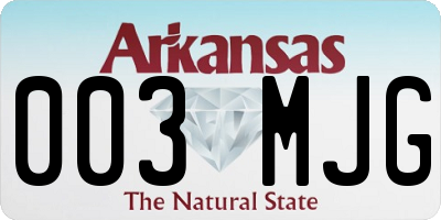 AR license plate 003MJG