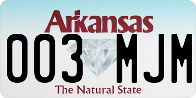 AR license plate 003MJM