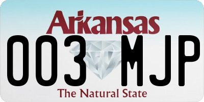 AR license plate 003MJP