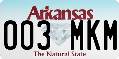 AR license plate 003MKM