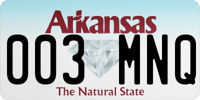 AR license plate 003MNQ
