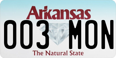 AR license plate 003MON