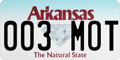 AR license plate 003MOT