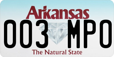 AR license plate 003MPO