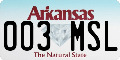 AR license plate 003MSL