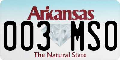 AR license plate 003MSO