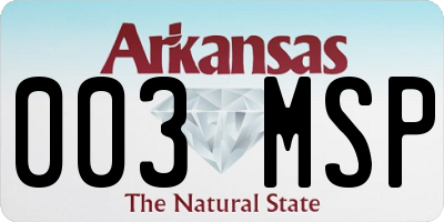 AR license plate 003MSP