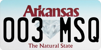 AR license plate 003MSQ