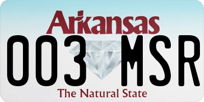 AR license plate 003MSR