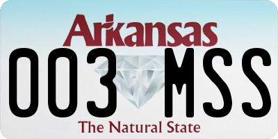 AR license plate 003MSS