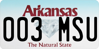 AR license plate 003MSU
