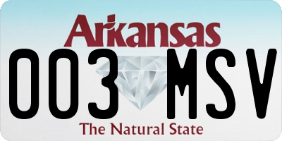 AR license plate 003MSV