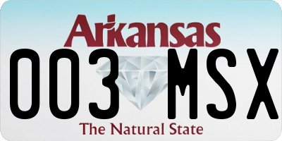 AR license plate 003MSX