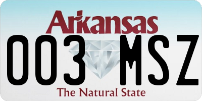 AR license plate 003MSZ