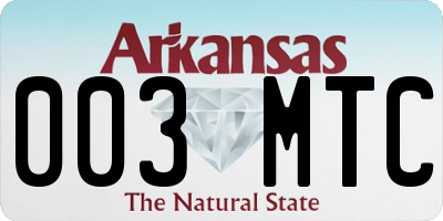 AR license plate 003MTC