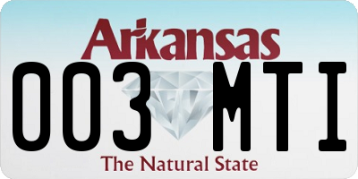 AR license plate 003MTI