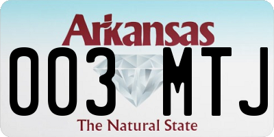 AR license plate 003MTJ