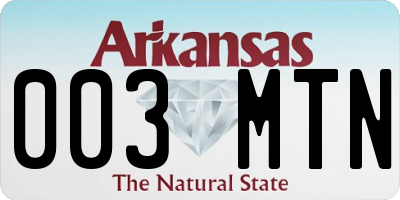 AR license plate 003MTN