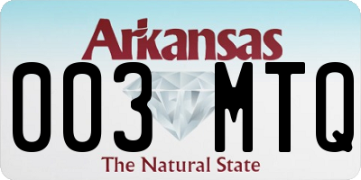 AR license plate 003MTQ