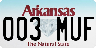 AR license plate 003MUF