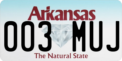 AR license plate 003MUJ