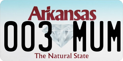 AR license plate 003MUM