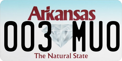 AR license plate 003MUO