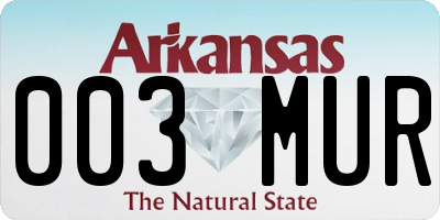 AR license plate 003MUR