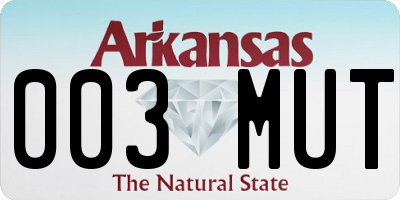 AR license plate 003MUT