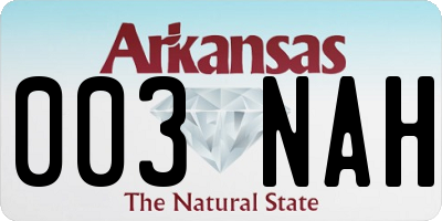 AR license plate 003NAH