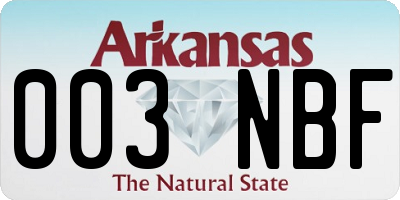 AR license plate 003NBF