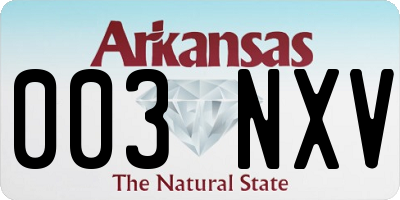 AR license plate 003NXV
