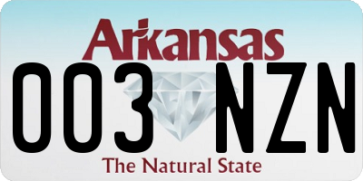 AR license plate 003NZN