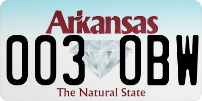 AR license plate 003OBW