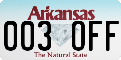 AR license plate 003OFF