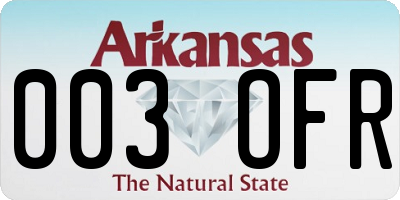 AR license plate 003OFR