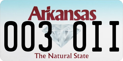 AR license plate 003OII