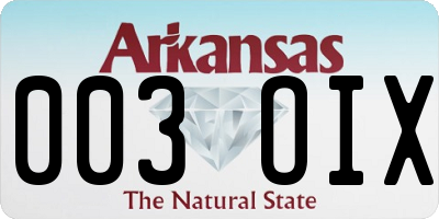 AR license plate 003OIX