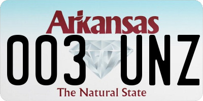 AR license plate 003UNZ