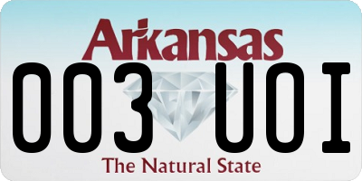 AR license plate 003UOI