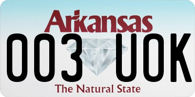 AR license plate 003UOK