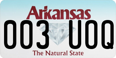 AR license plate 003UOQ