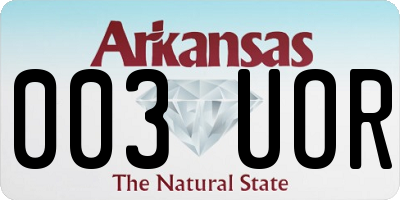 AR license plate 003UOR